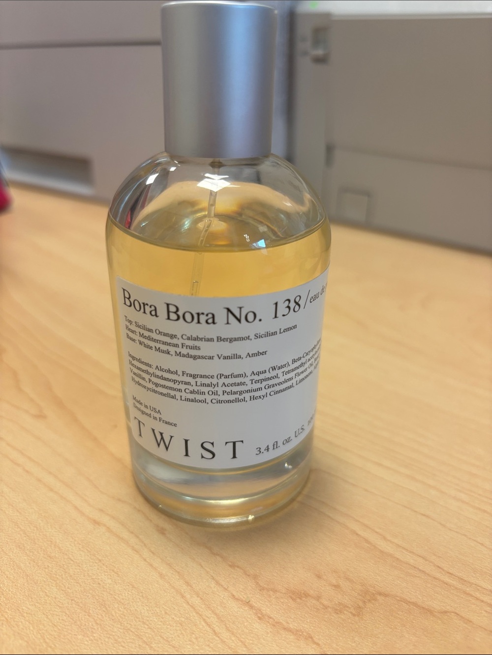 Twist Bora Bora 138 EDP.  Inspired by erba pura xerjoff sprayed a few times